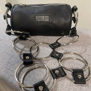 POSTER GIRL Black Crossbody Bag with Silver Accents